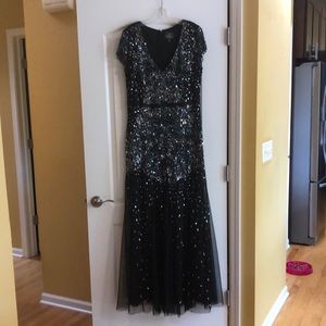 Black sequin formal evening gown